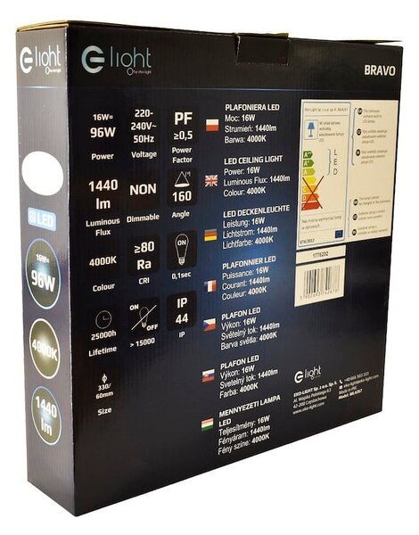 Stropné LED svietidlo Bravo, 1x LED 16w, 4000k, ch