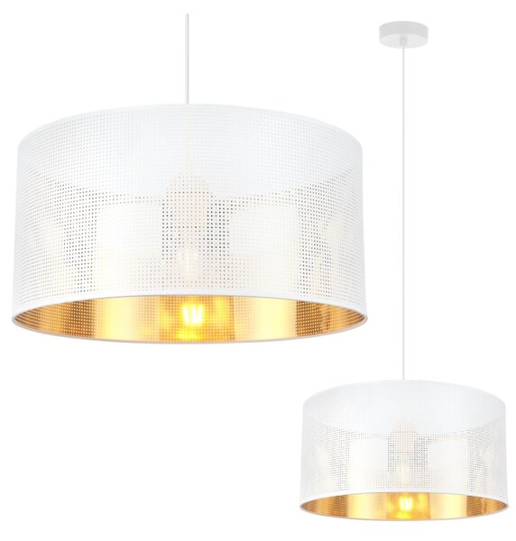 Závesné svietidlo Asti0, 1x biele PVC tienidlo, (fi 40cm), g, w