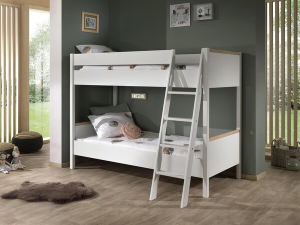 90x200 cm | Poschodová posteľ pre dve deti London - white