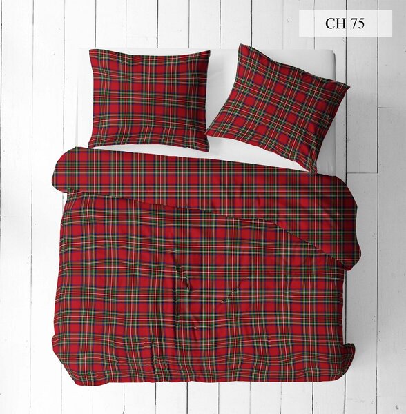 Vianočný vzor bavlnenej látky Vianoce, farba červená, metráž 160 cm