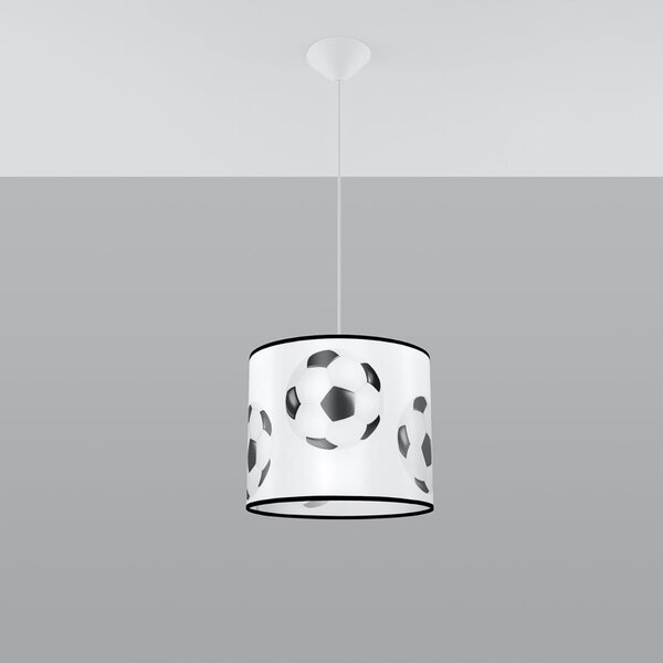 Detské závesné svietidlo Ball A, 1x plastové tienidlo so vzorom, (fi 30cm)