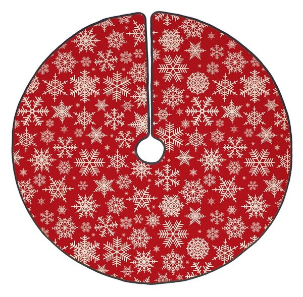 Bavlnený koberec pod vianočný stromček Butter Kings Freezy Snowflakes, ø 130 cm