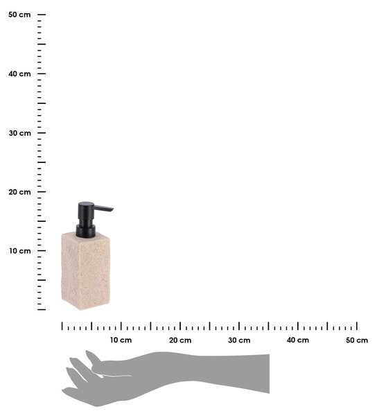 Dávkovač mydla Estiarte, piesková/s čiernymi prvkami, 260 ml