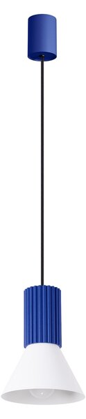 Závesné svietidlo Estria, 1x biele kovové tienidlo, bl