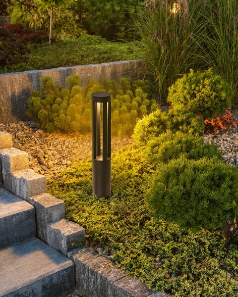 Vonkajšie stĺpikové LED svietidlo čierne hliníkové 60 cm vonkajšie osvetlenie chodníka moderná záhradná lampa