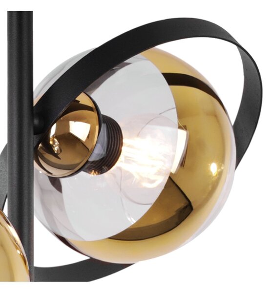 Stropné svietidlo Asturia Ring, 2x zlaté/transparentné sklenené tienidlo, B/G