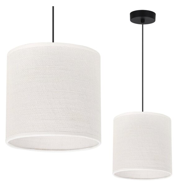 Závesné svietidlo Juta, 1x biele jutové tienidlo, (fi 15cm), b