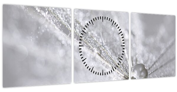 Obraz - Kvapka vody (s hodinami) (90x30 cm)