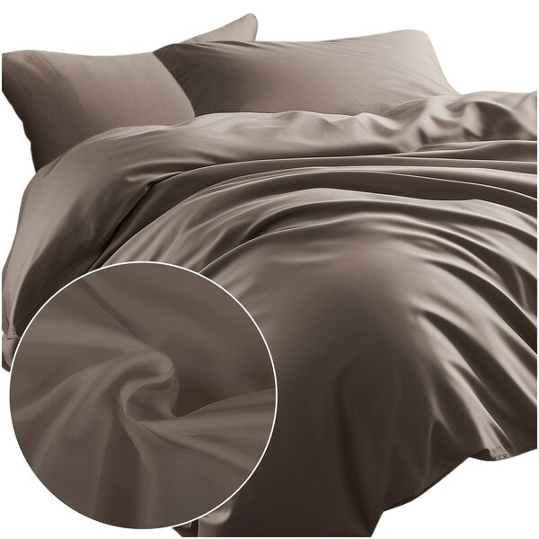 SATÉNOVÉ OBLIEČKY SATYNLOVE CLASSIC 180X200 CM, 2KS 70X80 CM TMAVOBÉŽOVÉ