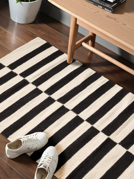 Hanse Home , Behúň Donna 106207 Black White, 80x200, čiernobiela, obývacia izba