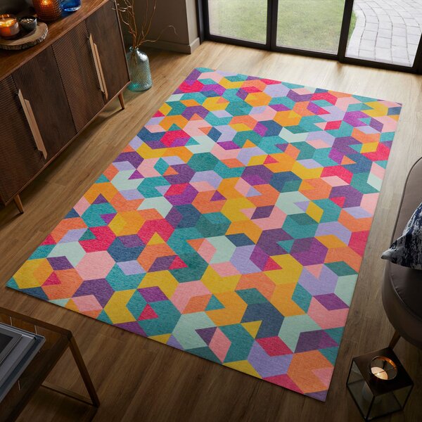 Flair Rugs , Kusový koberec Match Axel Geo Multi, 120x170, viacfarebná, chodba / predsieň