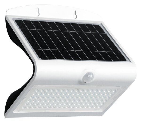 Exteriérové solárne nástenné LED svietidlo Butterfly, 1x LED 6,8w, biela, pohybový senzor