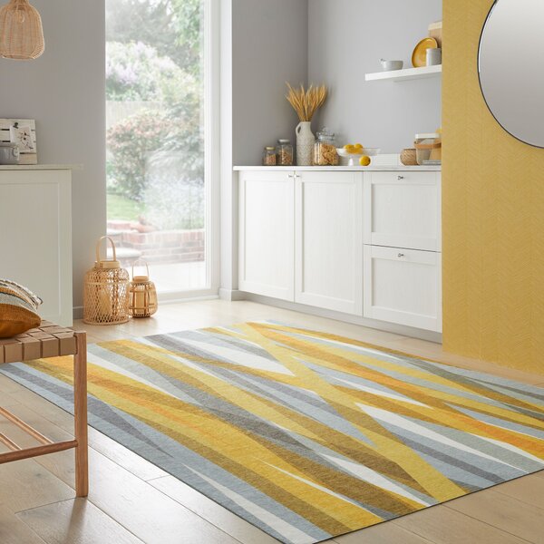 Flair Rugs , AKCIA: 170x240 cm Kusový koberec Match Isabella Stripe Grey/Ochre, žltá, chodba / predsieň