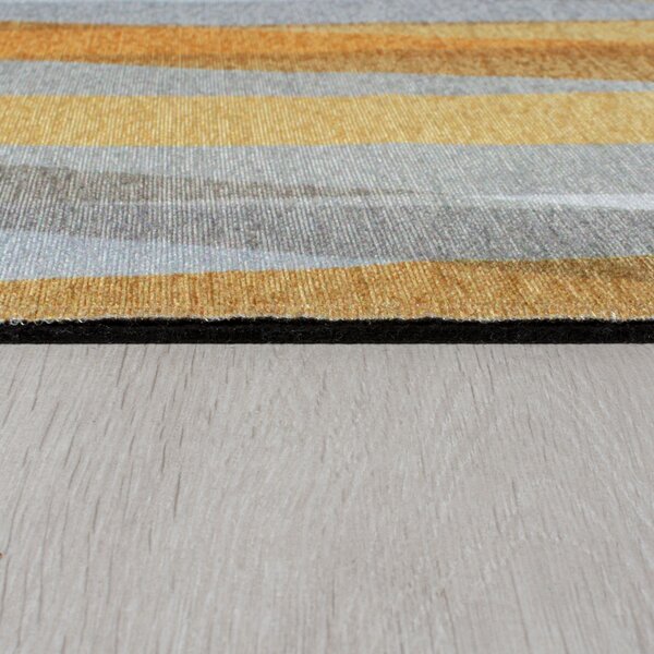 Flair Rugs , AKCIA: 170x240 cm Kusový koberec Match Isabella Stripe Grey/Ochre, žltá, chodba / predsieň