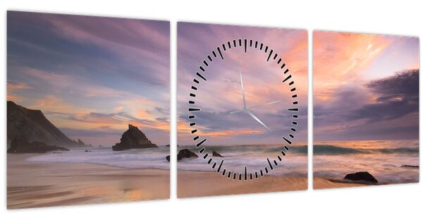 Obraz - Praia da Adraga (s hodinami) (90x30 cm)