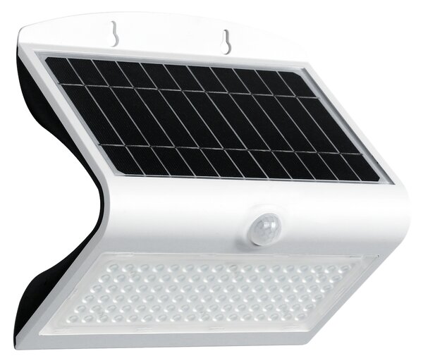 Exteriérové solárne nástenné LED svietidlo Butterfly, 1x LED 6,8w, biela, pohybový senzor