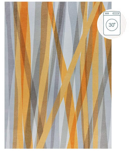 Flair Rugs , AKCIA: 170x240 cm Kusový koberec Match Isabella Stripe Grey/Ochre, žltá, chodba / predsieň
