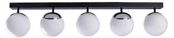 Stropné svietidlo Sfera, 5x biele sklenené tienidlo, b/ch