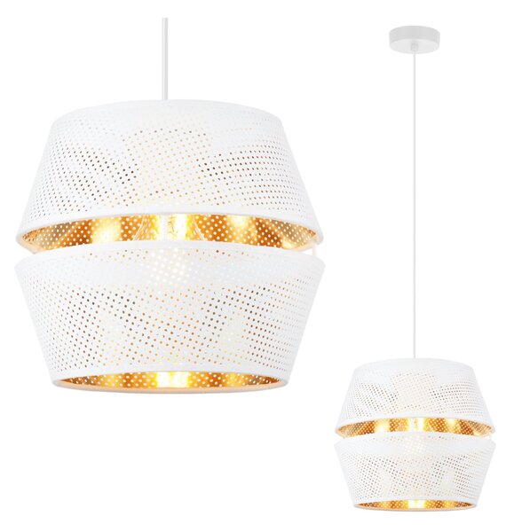 Závesné svietidlo Asti, 1x biele PVC tienidlo, g, w