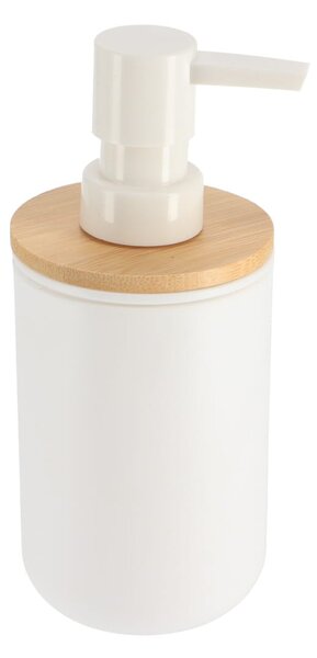 Dávkovač mydla Besson, biela/s drevenými prvkami, 300 ml