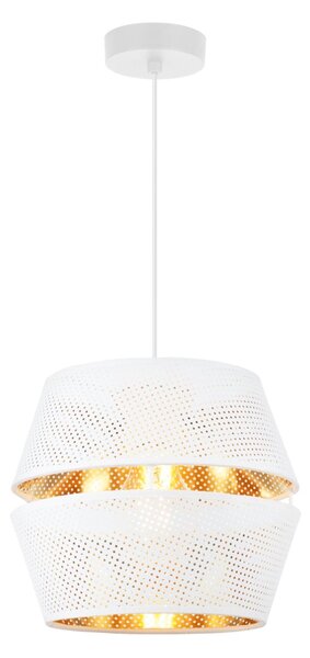 Závesné svietidlo Asti, 1x biele PVC tienidlo, g, w
