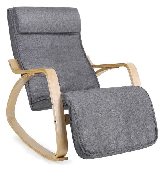 Hojdacie kreslo, leňoška SWING nosnosť 150kg, 67x115x91cm, sivá SongmicsHome