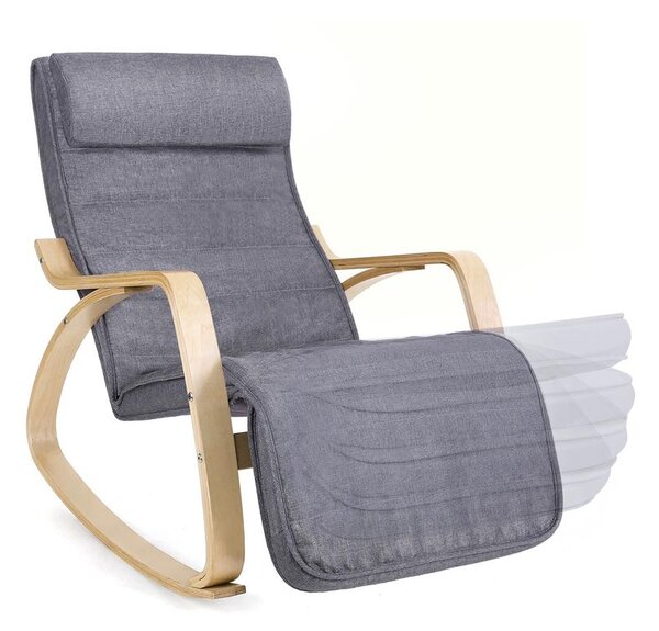 Hojdacie kreslo, leňoška SWING nosnosť 150kg, 67x115x91cm, sivá SongmicsHome