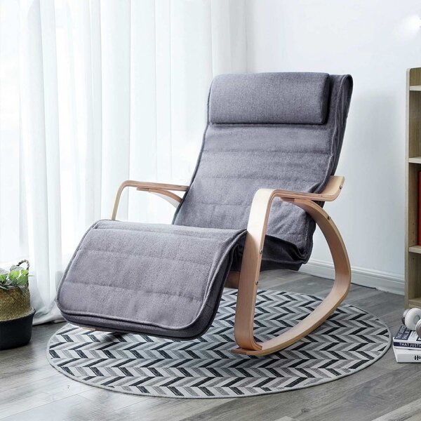 Hojdacie kreslo, leňoška SWING nosnosť 150kg, 67x115x91cm, sivá SongmicsHome