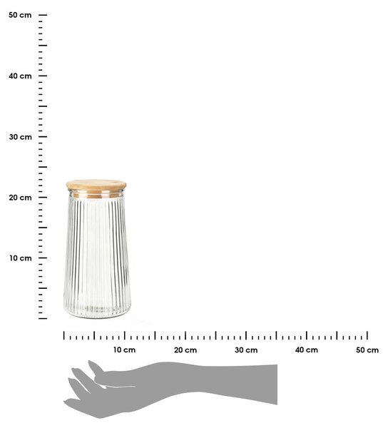 Sklenená nádoba na potraviny Ribbed 1400ml