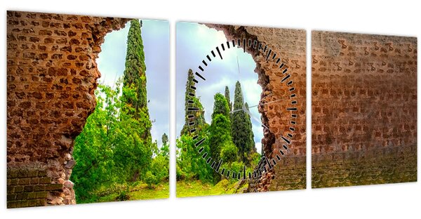 Obraz - Záhrada Eden (s hodinami) (90x30 cm)