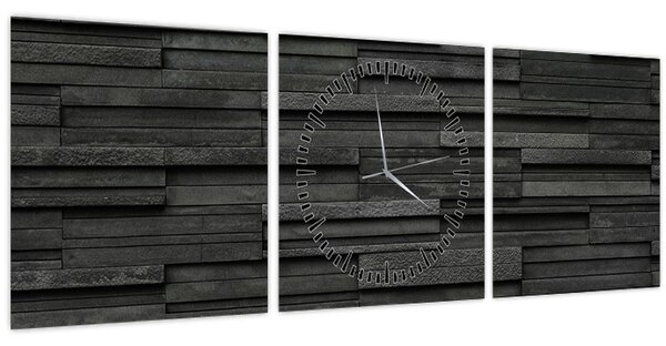 Obraz - Kamenná textúra (s hodinami) (90x30 cm)