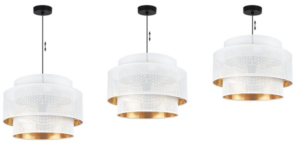 Závesné svietidlo Asti, 1x biele PVC tienidlo, (fi 45cm), g, b