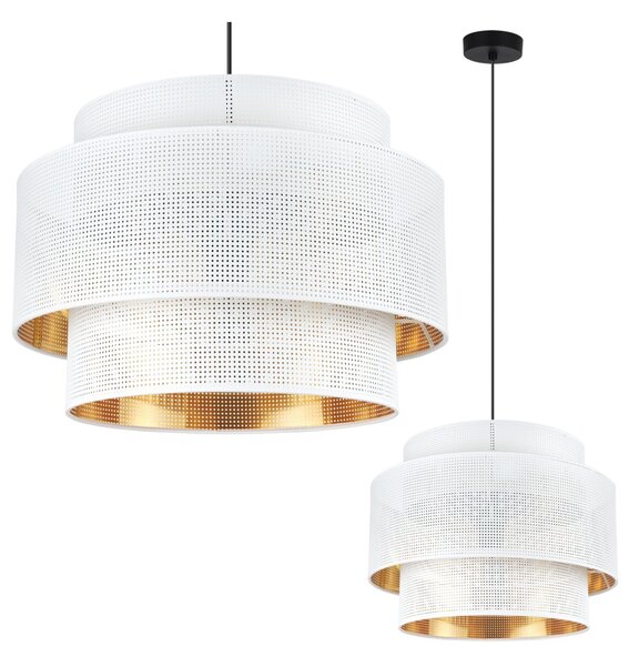 Závesné svietidlo Asti, 1x biele PVC tienidlo, (fi 45cm), g, b