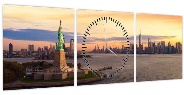 Obraz - New York city (s hodinami) (90x30 cm)