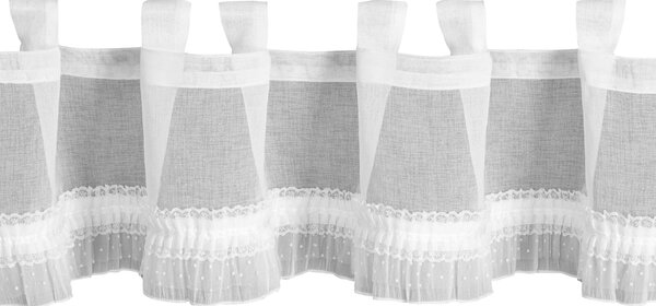 KRÁTKA ZÁCLONA NA PÚTKACH MARY 30X150 CM BIELA
