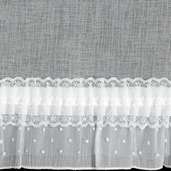 KRÁTKA ZÁCLONA NA PÚTKACH MARY 30X150 CM BIELA