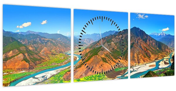 Obraz - River Yangtze (s hodinami) (90x30 cm)