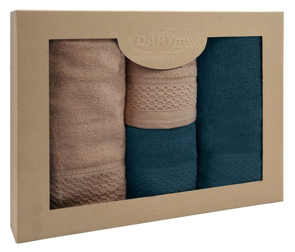 BAVLNENÉ UTERÁKY SOLANO SADA 2 KS 50X90 CM, 2 KS 70X140 CM VIACFAREBNÁ