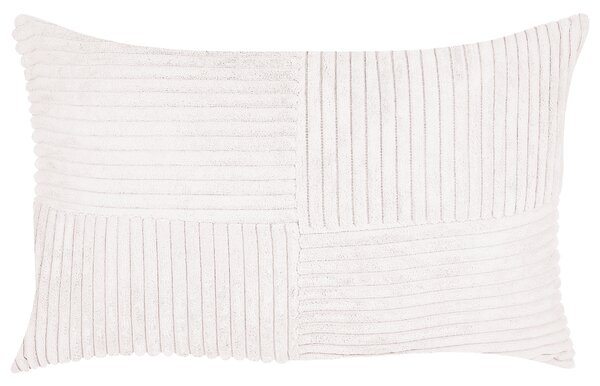 Sada 2 dekoratívnych vankúšov krémová biela menčester 50 x 30 cm pásikavý vzor moderný štýl doplnky