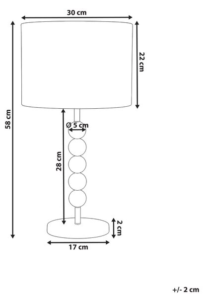Stolná lampa béžová železný podstavec biele tienidlo mid-century modern štýl obývacia izba spálňa