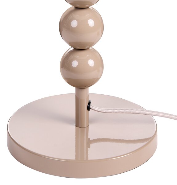 Stolná lampa béžová železný podstavec biele tienidlo mid-century modern štýl obývacia izba spálňa