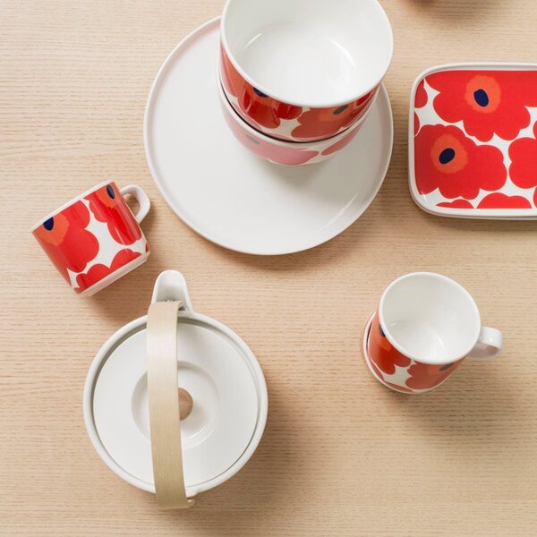 Marimekko Miska Oiva Unikko 0,5l, červená