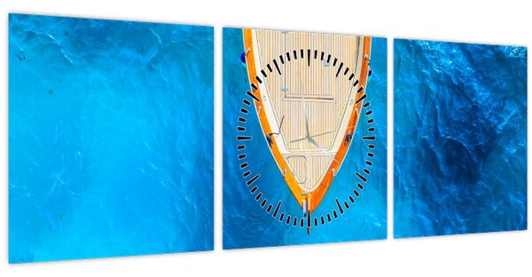 Obraz - Letná loď (s hodinami) (90x30 cm)