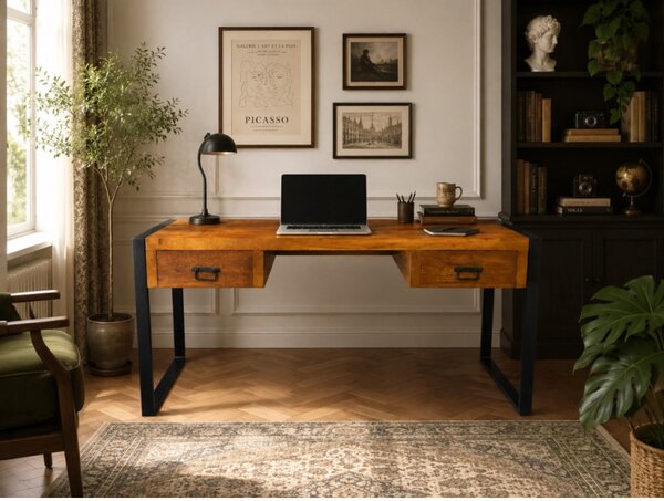 Písací stôl Retro 160x76x70 indický masív mango