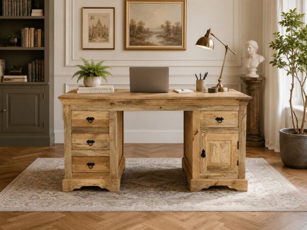Písací stôl Guru 160x80x76 indický masív mango