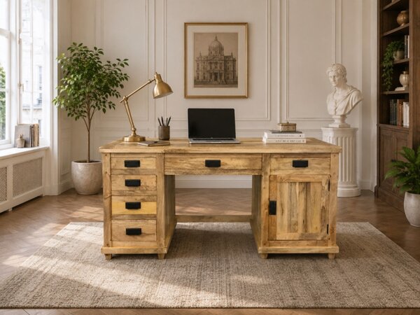 Písací stôl Devi 160x80x76 indický masív mango