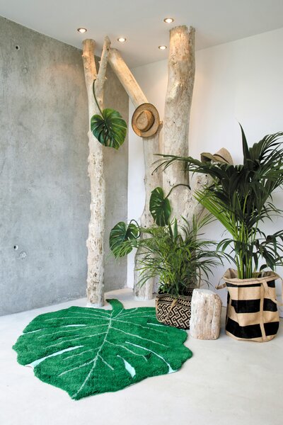 Lorena Canals , Pre zvieratá: Prateľný koberec Monstera Leaf, 120x180, zelená, chodba / predsieň