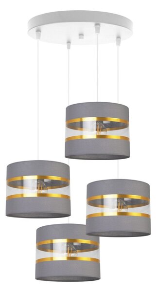 Závesné svietidlo Elegance, 4x textilné tienidlo (mix 6 farieb), (výber z 2 farieb konštrukcie), o, g