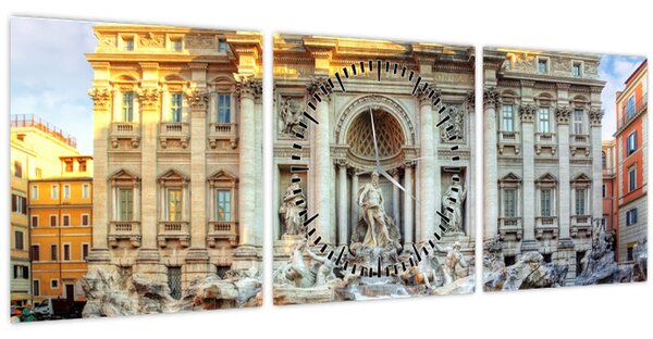 Obraz - Fontána di Trevi (s hodinami) (90x30 cm)
