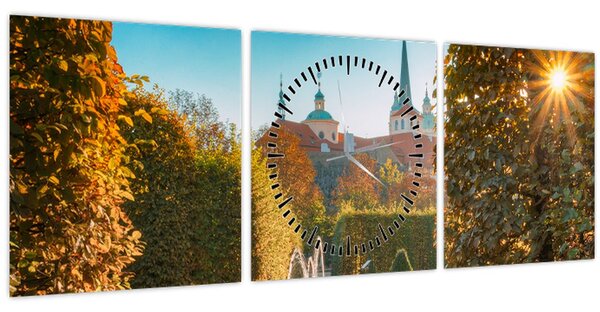 Obraz - Valdštejnský palác (s hodinami) (90x30 cm)